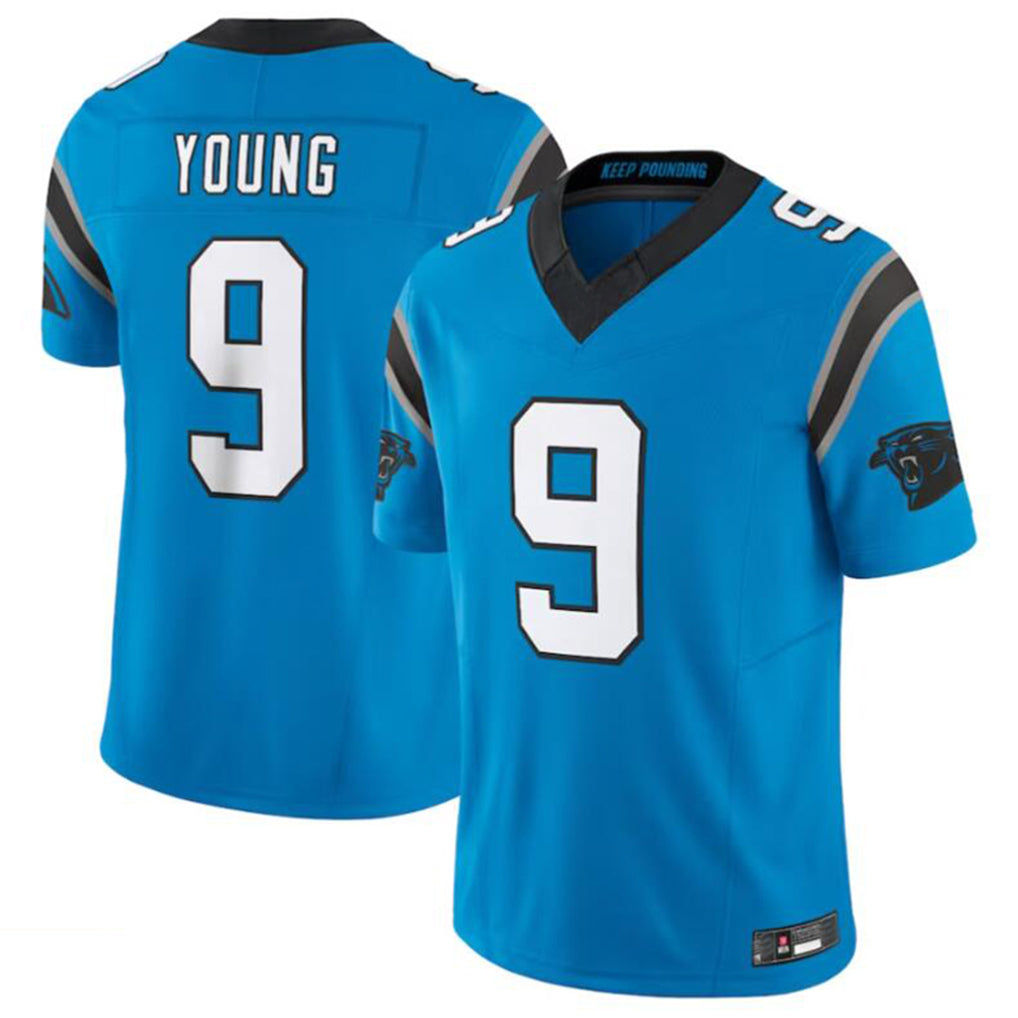 C.Panthers #9 Bryce Young Blue Vapor F.U.S.E. Limited Home Game Gdoa Stitched Jerseys