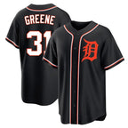 D.Tigers #31 Riley Greene Player Black Fashion Out Home Game Gdoa Stitched Jerseys