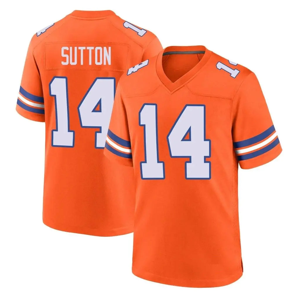 D.Broncos #14 Courtland Sutton Player Orange Alternate Collection Throwback Game Gdoa Stitched Jerseys