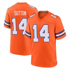D.Broncos #14 Courtland Sutton Player Orange Alternate Collection Throwback Game Gdoa Stitched Jerseys