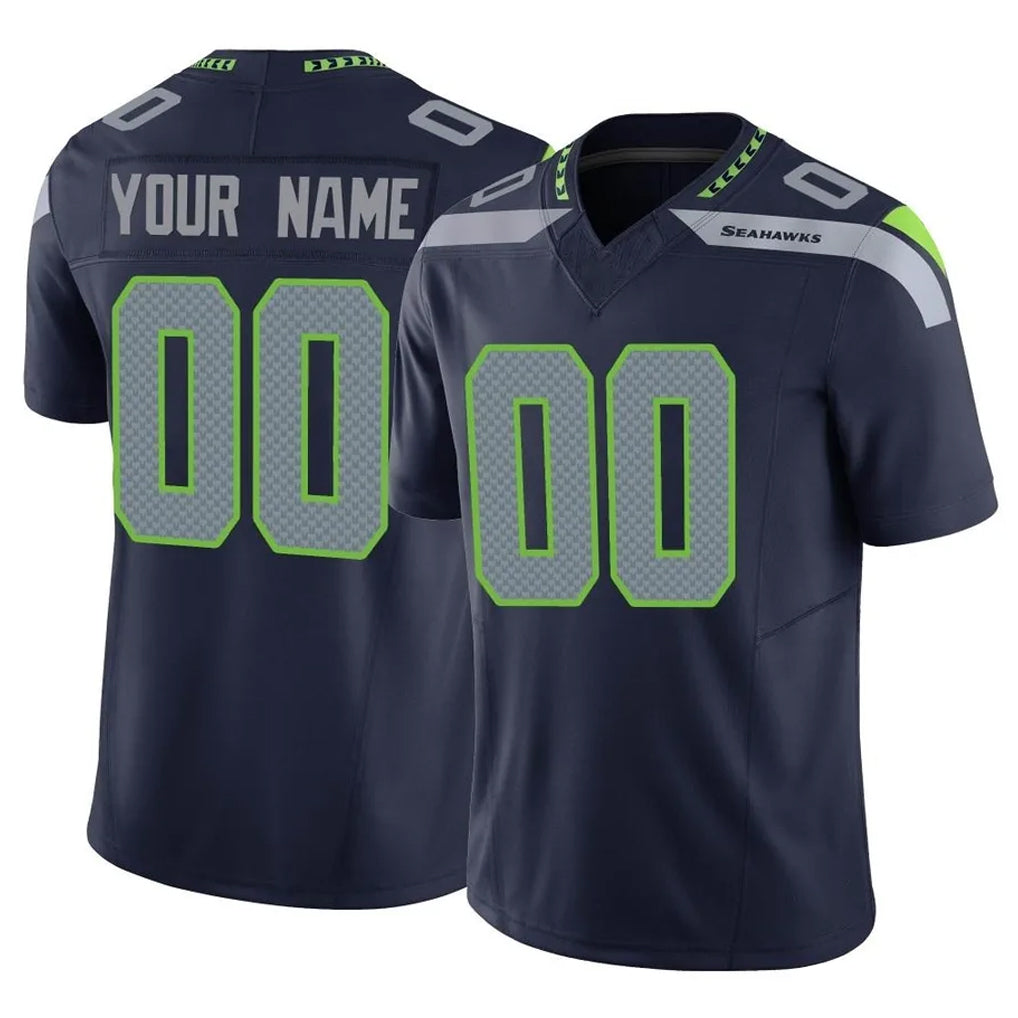 Custom S.Seahawks Navy Limited Vapor F.U.S.E. Home Game Any Name & Numbers Gdoa Stitched Jerseys