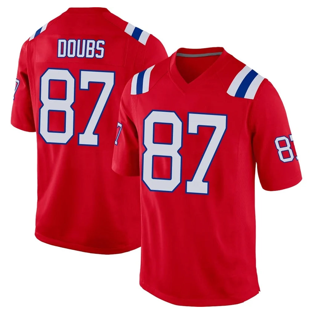NE.Patriots #87 Romeo Doubs Player Red Home Game Gdoa Stitched Jerseys