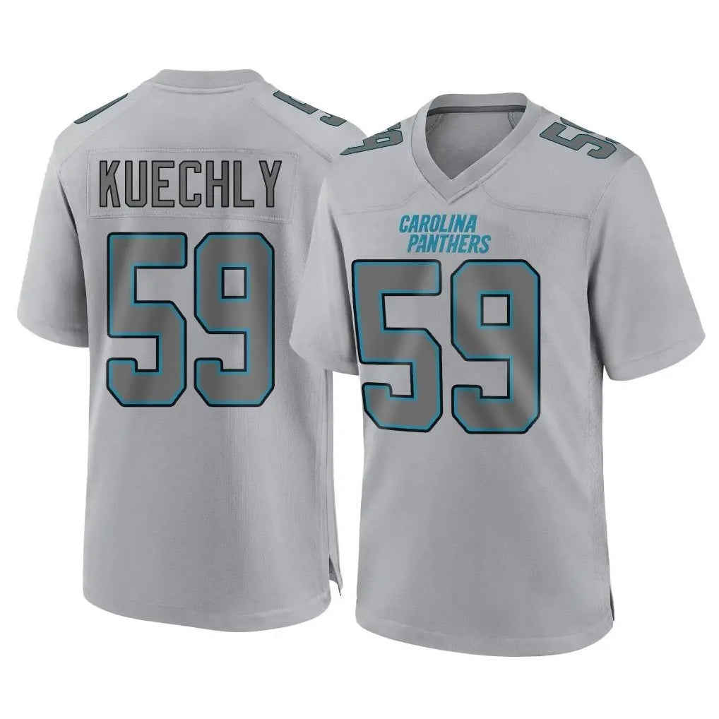 C.Panthers #59 Luke Kuechly Player Gray Atmosphere Fashion Game Gdoa Stitched Jerseys