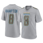 LA.Chargers #8 Omarion Hampton Player Gray Atmosphere Fashion Home Game Gdoa Stitched Jerseys