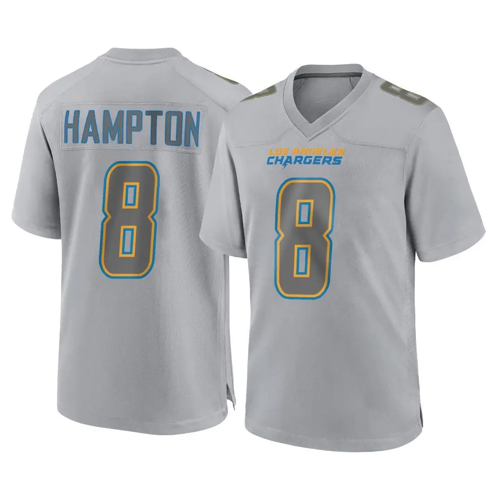 LA.Chargers #8 Omarion Hampton Player Gray Atmosphere Fashion Home Game Gdoa Stitched Jerseys