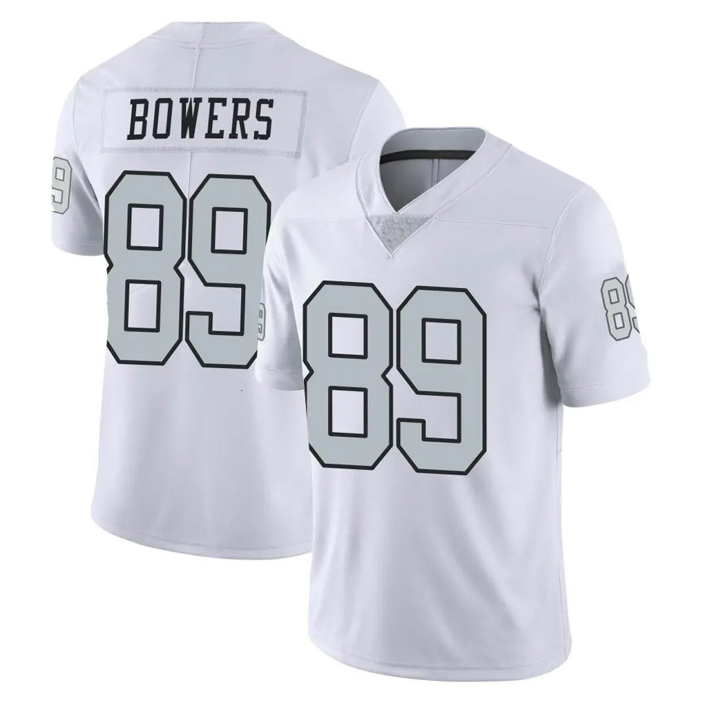 LV.Raiders #89 Brock Bowers Player White Limited Color Rush Home Game Gdoa Stitched Jerseys