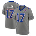 B.Bills #17 Josh Allen Player Gray Nickel City Home Game Gdoa Stitched Jerseys