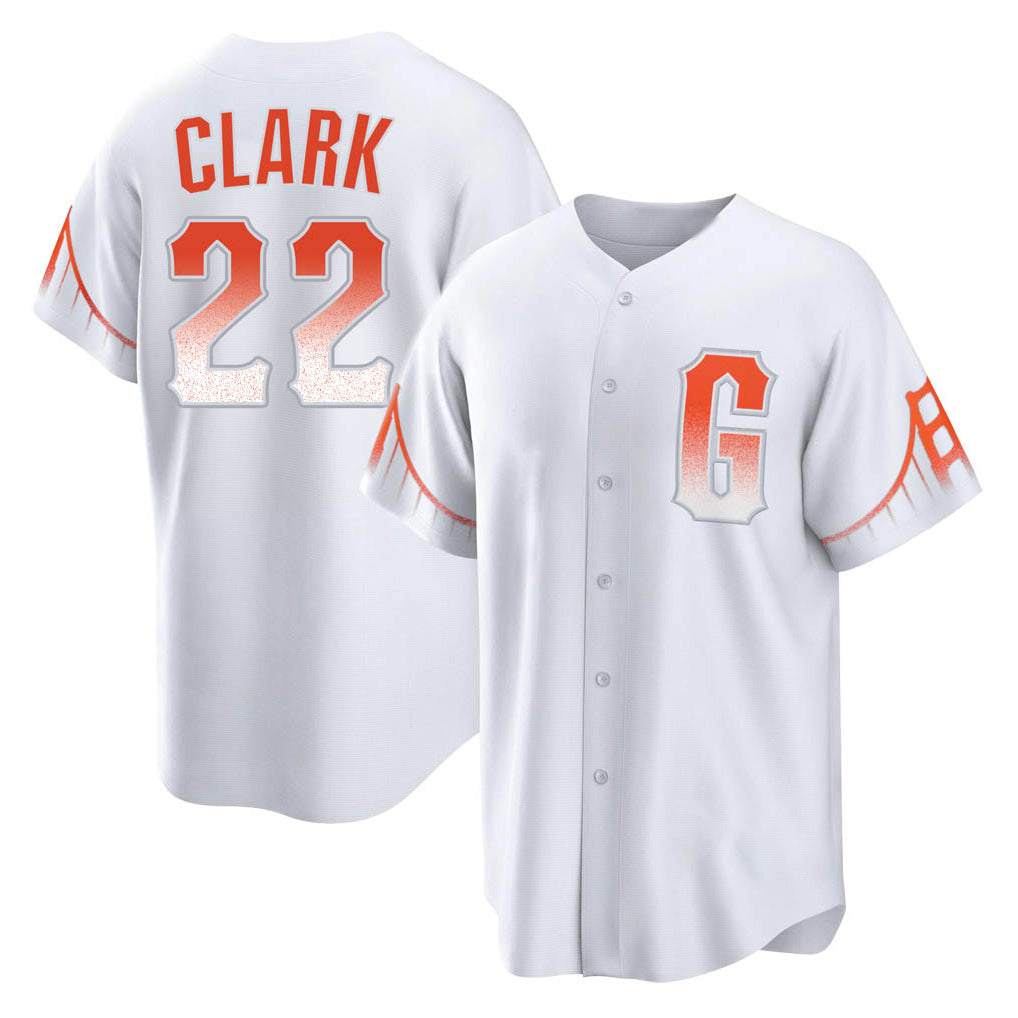 SF.Giants #22 Will Clark Player White City Connect Home Game Fdoa Stitched Jerseys