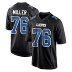 D.Lions #76 Blake Miller Player Black Fashion Home Game Gdoa Stitched Jerseys