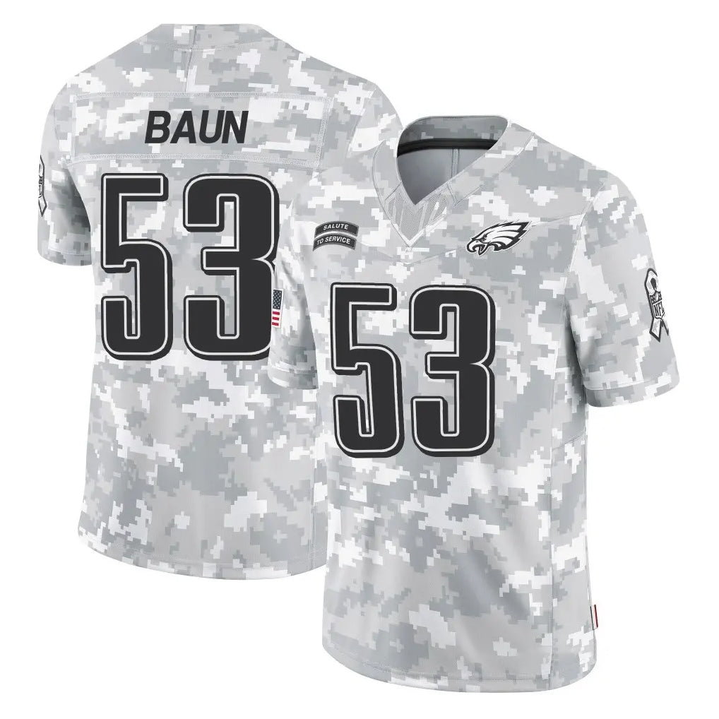P.Eagles #53 Zack Baun Player Arctic Camo Salute to Service Limited Game Gdoa Stitched Jerseys