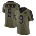 NY.Giants #9 Lsaiah Likely Player Olive Salute To Service Limited Game Gdoa Stitched Jerseys