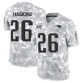 NE.Patriots #26 Hassan Haskins Player Arctic Camo Salute To Service Limited Game Gdoa Stitched Jerseys