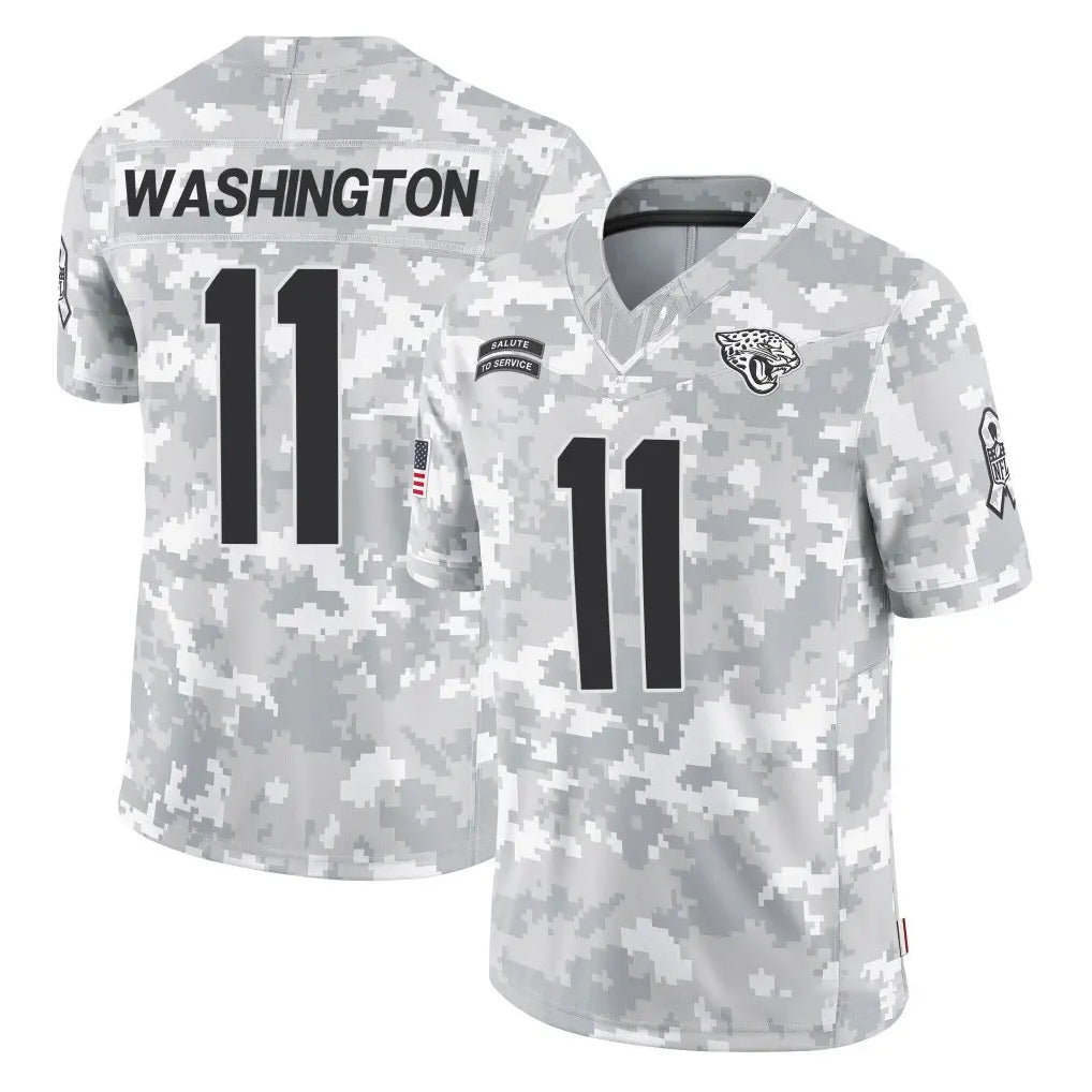 J.Jaguars #11 Parker Washington Player Arctic Camo Salute To Service Limited Game Gdoa Stitched Jerseys