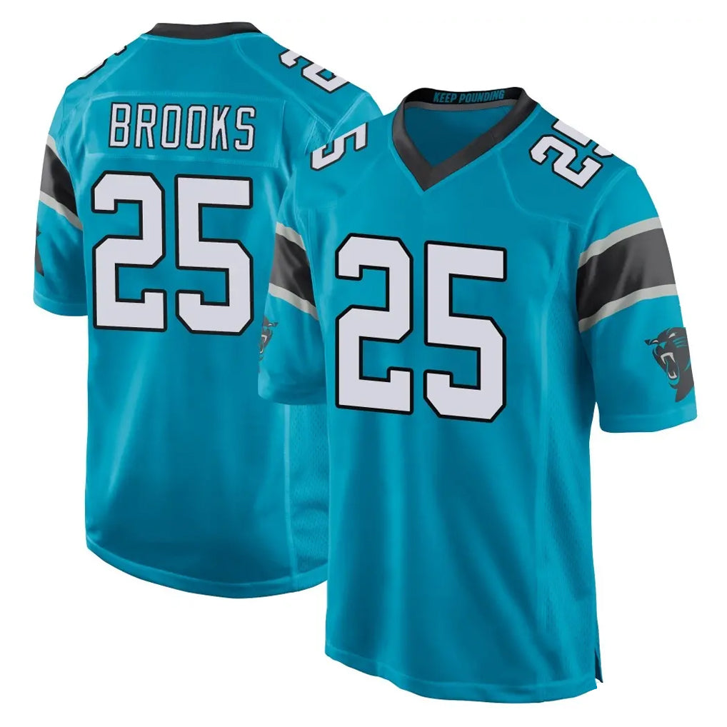 C.Panthers #25 Jonathon Brooks Player Blue Game Gdoa Stitched Jerseys