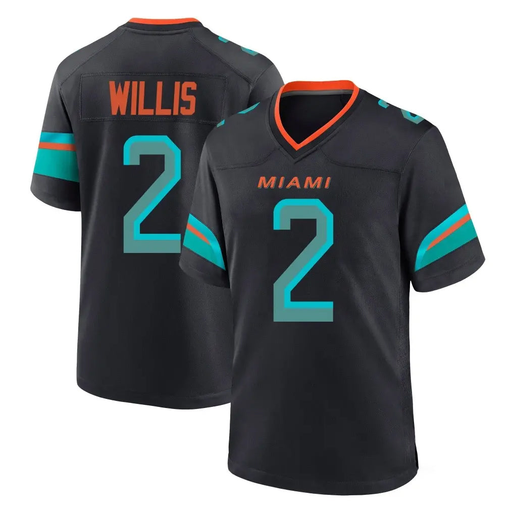 M.Dolphins #2 Malik Willis Player Black Pitch Rivalries Collection Home Game Gdoa Stitched Jerseys