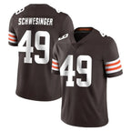 C.Browns #49 Carson Schwesinger Player Brown Color Vapor Untouchable Limited Home Game Gdoa Stitched Jerseys