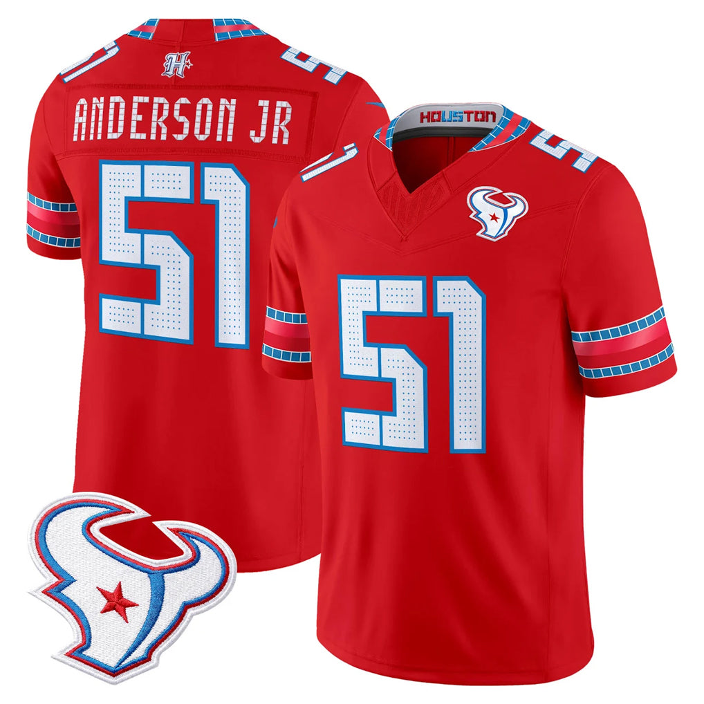 H.Texans #51 Will Anderson Jr. Player Red 2026 Rivalries Vapor Limited Home Game Gdoa Stitched jerseys