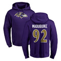 B.Ravens #92 Nnamdi Madubuike Player Purple Salute to Service Pullover Hoodie Gdoa Stitched Jerseys