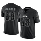 S.Seahawks #88 AJ Barner Player Black Limited Reflective Home Game Gdoa Stitched Jerseys