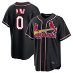 St. Louis Cardinals #0 Masyn Winn Player Black Carbon Fashio Game Fdoa Stitched Jerseys