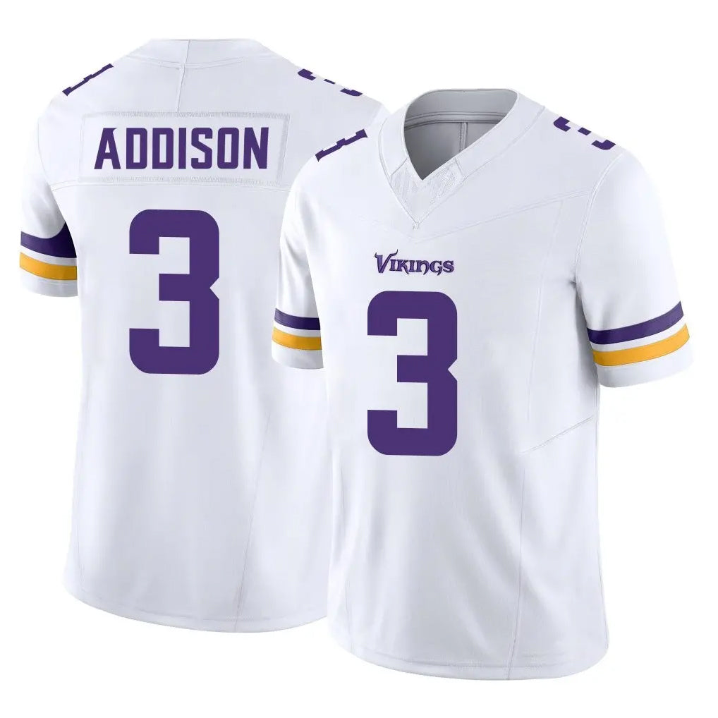 M.Vikings #3 Jordan Addison Player White Limited Vapor F.U.S.E. Home Game Gdoa Stitched Jerseys