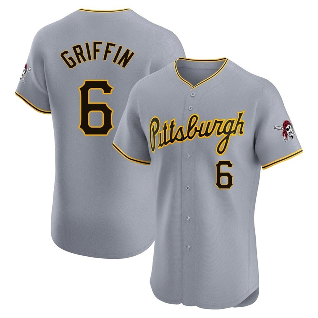 P.Pirates #6 Konnor Griffin Player Gray Road Home Limited Elite Fdoa Stitched Jerseys