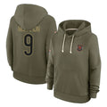 C.Bears #9 Jim McMahon Player Olive Salute to Service Pullover Hoodies Limited Gdoa Stitched Jerseys