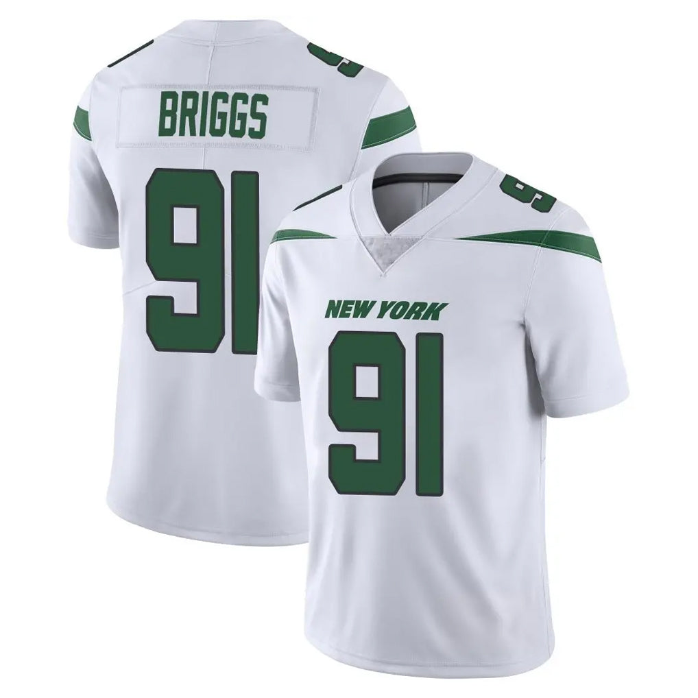 NY.Jets #91 Jowon Briggs Player White Spotlight Limited Vapor Home Game Gdoa Stitched Jerseys
