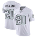LV.Raiders #20 Isaiah Pola-Mao Player White Limited Color Rush Home Game Gdoa Stitched Jerseys