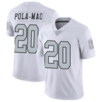 LV.Raiders #20 Isaiah Pola-Mao Player White Limited Color Rush Home Game Gdoa Stitched Jerseys