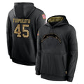 LA.Chargers #45 Tuli Tuipulotu Player Black Salute to Service Hoodies Limited Game Gdoa Stitched Jerseys