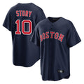 B.Red Sox #10 Trevor Story Player Navy Home Game Gdoa Stitched Jerseys