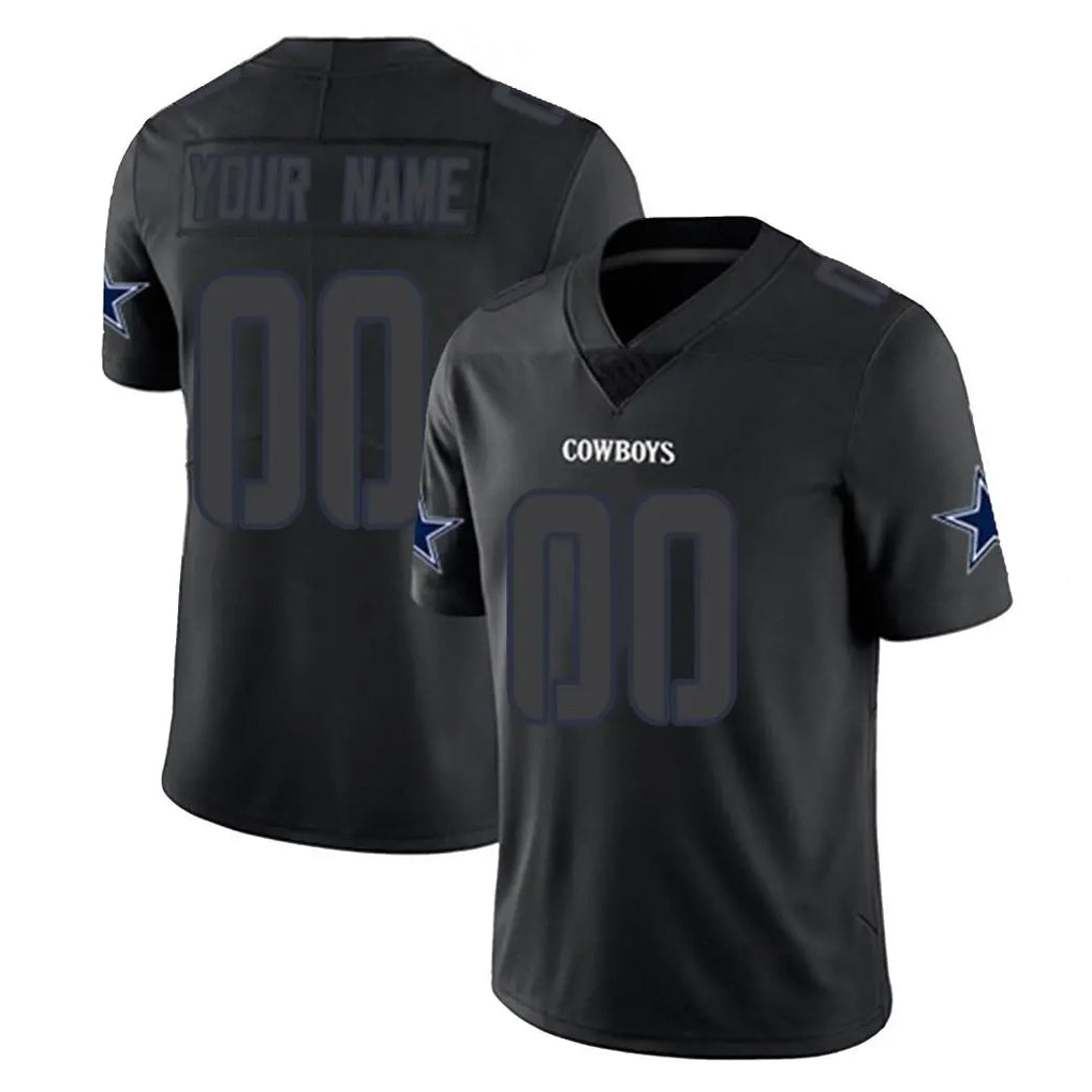 Custom D.Cowboys Black Impact Limited Home Game Any Name & Numbers Gdoa Stitched Jerseys