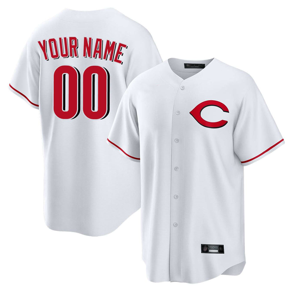 Custom C.Reds White Home Game Any Name & Number Gdoa Stitched Jerseys