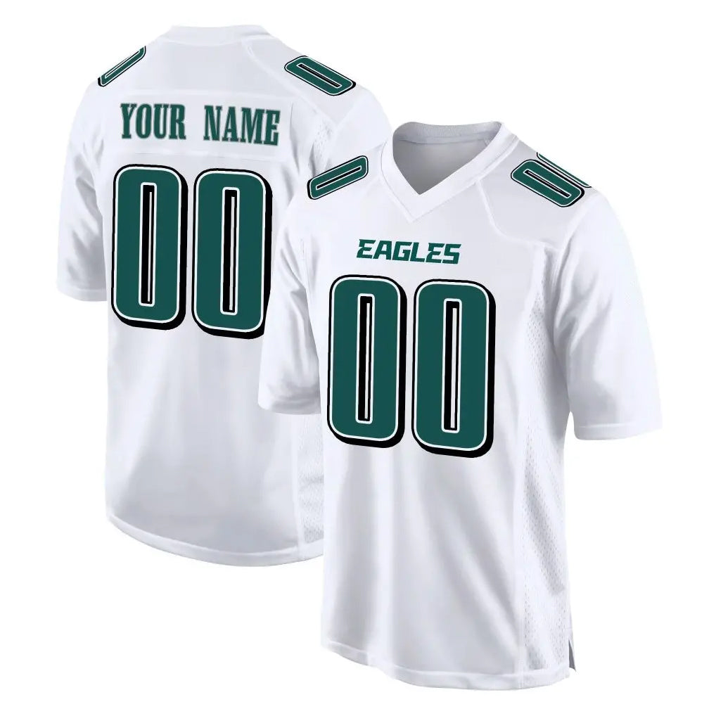 Custom P.Eagles White Tundra Fashion Home Game Any Name & Numbers Gdoa Stitched Jerseys