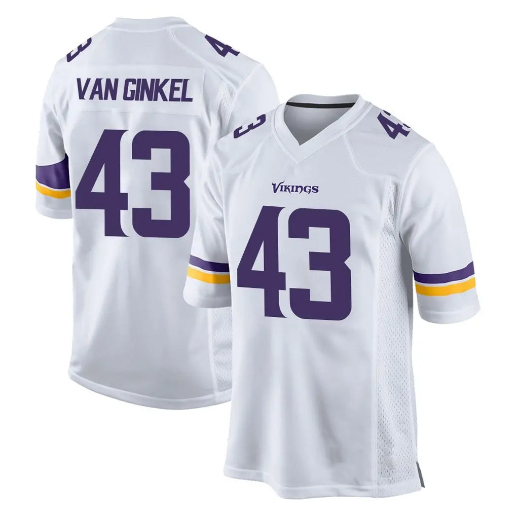 M.Vikings #43 Andrew Van Ginkel Player White Home Game Gdoa Stitched Jerseys