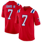 NE.Patriots #7 Carlton Davis III Player Red Home Game Gdoa Stitched Jerseys