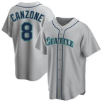 S.Mariners #8 Dominic Canzone Player Gray Home Game Fdoa Stitched Jerseys