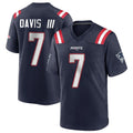 NE.Patriots #7 Carlton Davis III Player Navy Home Game Gdoa Stitched Jerseys
