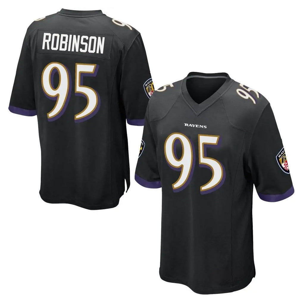 B.Ravens #95 Tavius Robinson Player Black Home Game Gdoa Stitched Jerseys