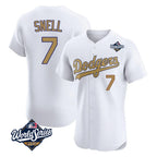 LA.Dodgers #7 Blake Snell Player Gold World Series Limited Elite Home Fdoa Stitched Jerseys