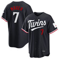 M.Twins #7 Joe Mauer Player Navy Home Game Fdoa Stitched Jerseys