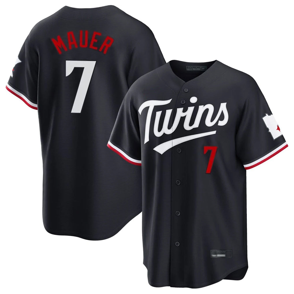 M.Twins #7 Joe Mauer Player Navy Home Game Fdoa Stitched Jerseys