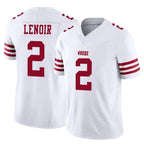 SF.49ers #2 Deommodore Lenoir Player White Limited Vapor F.U.S.E. Home Game Gdoa Stitched Jerseys