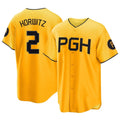 P.Pirates #2 Spencer Horwitz Player Gold City Connect Home Game Fdoa Stitched Jerseys