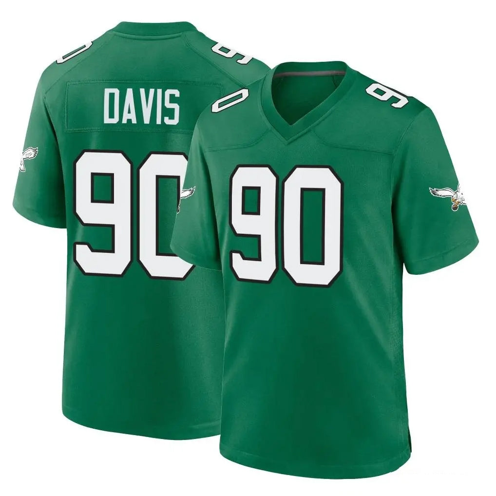 P.Eagles #90 Jordan Davis Player Green Kelly Alternate Home Game Gdoa Stitched Jerseys