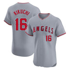 LA.Angels #16 Yusei Kikuchi Player Gray Home Limited Elite Fdoa Stitched Jerseys