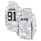 NY.Jets #91 Jowon Briggs Player Arctic Camo Salute to Service Pullover Hoodies Limited Game Gdoa Stitched Jerseys