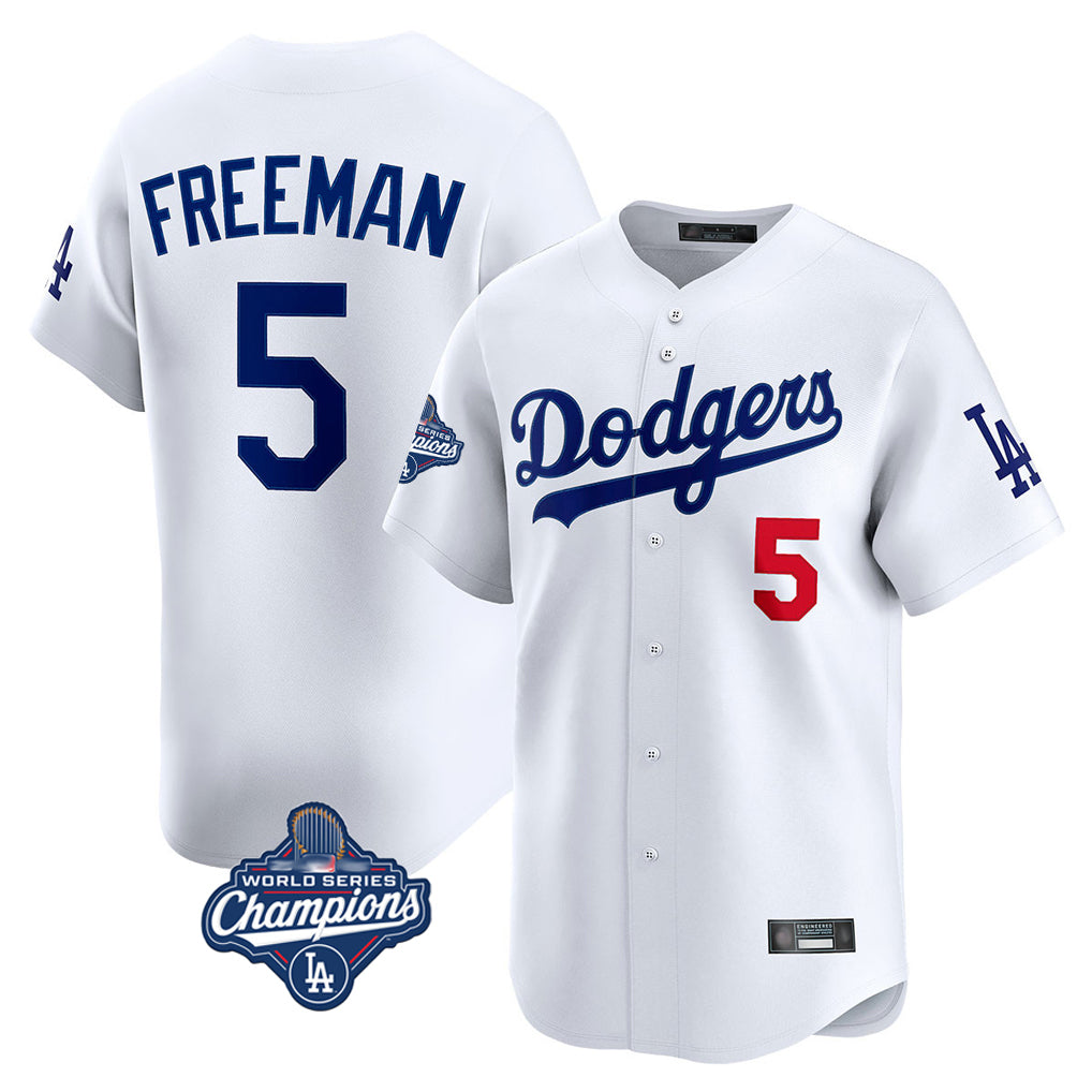 LA.Dodgers #5 Freddie Freeman Player White World Series Meet Limited Home Fdoa Stitched Jerseys