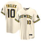 M.Brewers #10 Sal Frelick Player Cream Home Limited Fdoa Stitched Jerseys